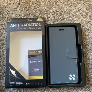 SafeSleeve Anti-Radiation iPhone 11Pro Max Case - Gray with turquoise stitching